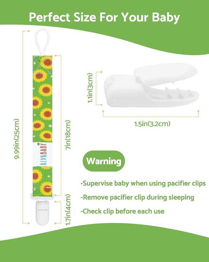 ALVABABY 8 Pack Paci Clip Holder Leashes for Newborn Baby Boys Girls 8DBP07A