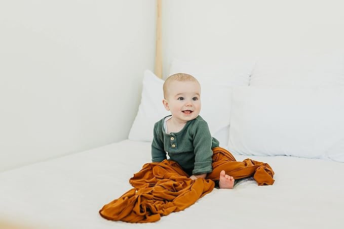 Copper Pearl Large Premium Knit Baby Swaddle Receiving Blanket Powell