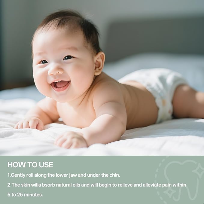 3Pcs Teething Roller, Mamas Teether: Baby Teething Oil Roller, Teething Roller All Natural for Babies, Natural Gentle Teething Relief Roller, Teething Roller All Natural for Babies