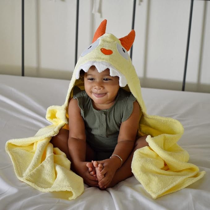 Children's Hooded Towel Yellow Monster, Unisex Toddler, Kids