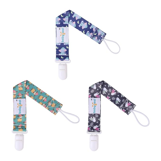 Babygoal Pacifier Clips, 6 Pack Pacifier Holder for Boys and Girls Fits Most Pacifier Styles &Teething Toys and Baby Gift 6PB02