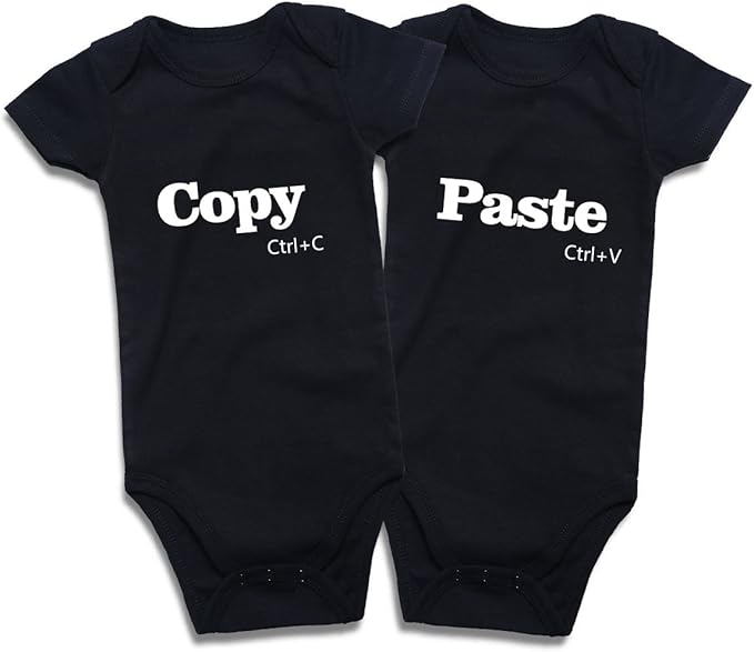 DEFAHN Funny Twins Baby Bodysuits Boys Girls Rompers 2 Pack Twin Matching Clothes Outfits for Newborn Infant
