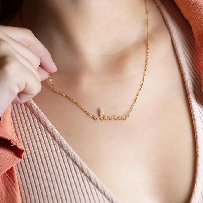 PicturesOnGold.com Custom Name Necklace For Women Personalized Name Necklace in Sterling Silver or Gold Necklace Personalized with any Name or Word