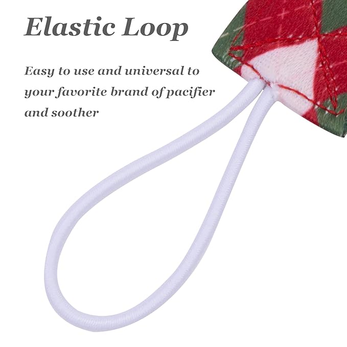 Babygoal Christmas Pacifier Clips, 6 Pack Binky Paci Holder and Leash for Boys and Girls Fits for Most Pacifier, Binkie Styles & Baby Teethers & Toys and Xmas Gift 6PB19