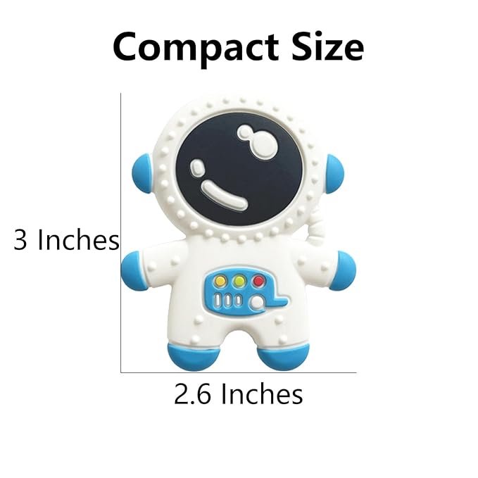 Baby Teething Spaceman Toy for 3+ Months Infants Sucking, Food Grade Silicon Astronaut Styling Teether, BPA Free (Purple)