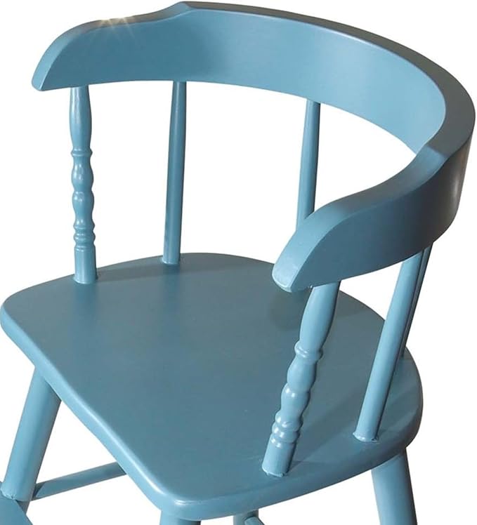 Sargent's Sons Amish Style Wooden Youth Chair, Desk Chair, Youth Dinning Chair with Step & Arms (Gray Blue)