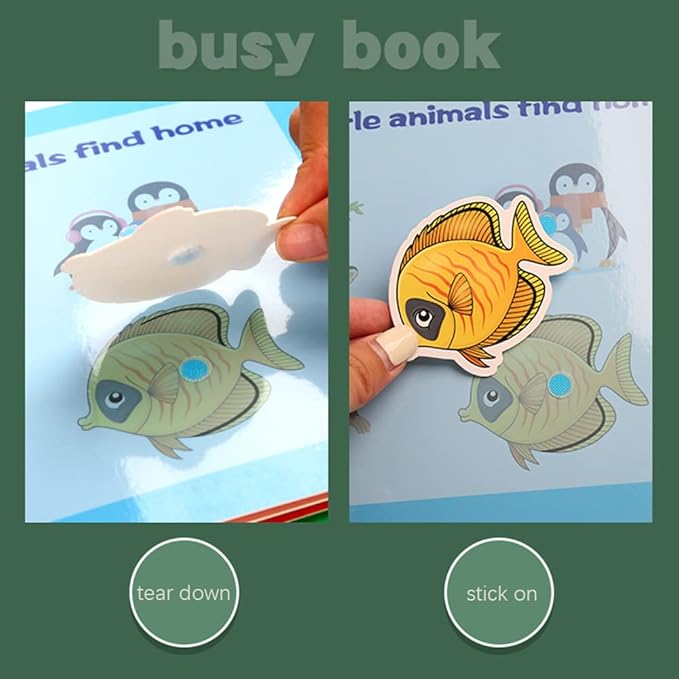 4 Subjects Montessori Quiet Book Busy Board for Toddlers, Toddler Travel Toys, Sensory Toddler Activities, Montessori Educational Toys for 2 3 4 Year Old Boys Girls Gift