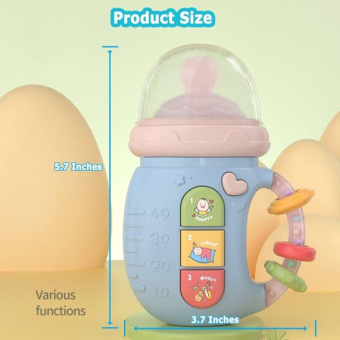 Baby Musical Toys Set, Infant Musical Light Up Toys with Rhythmic Light and Sounds for Baby Boy Girl Early Educational Comfort Toys Pregnant Gift (Blue)