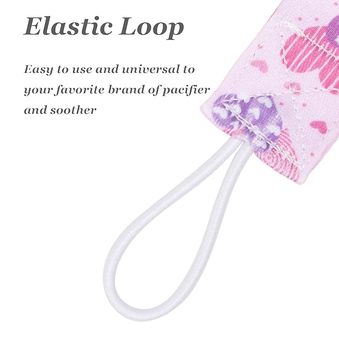 Babygoal Heart Pacifier Clips, 6 Pack Binky Paci Holder and Leash for Boys and Girls Fits for Most Pacifier, Binkie Styles & Baby Teethers & Toys and Valentine's Day Gift 6PB24