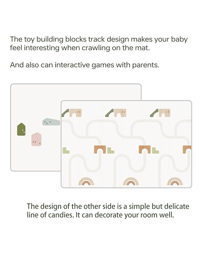 Baby Play Mat Foldable Baby Floor Play Mat X-Large Soft Foam Playmat for Babies Reversible Waterproof Padded Playmats Portable Thick Crawling Mat for Indoor Outdoor(70"*78"*0.4")