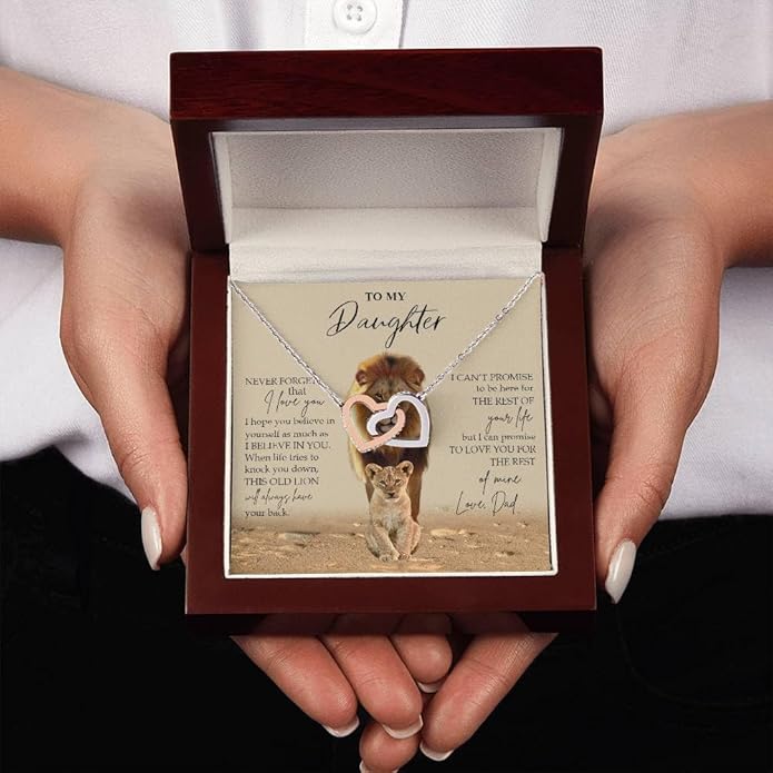 To My Daughter Gift Necklace From Dad or Mom - Badass Daughter Jewelry With Heartfelt Message & Elegant Box