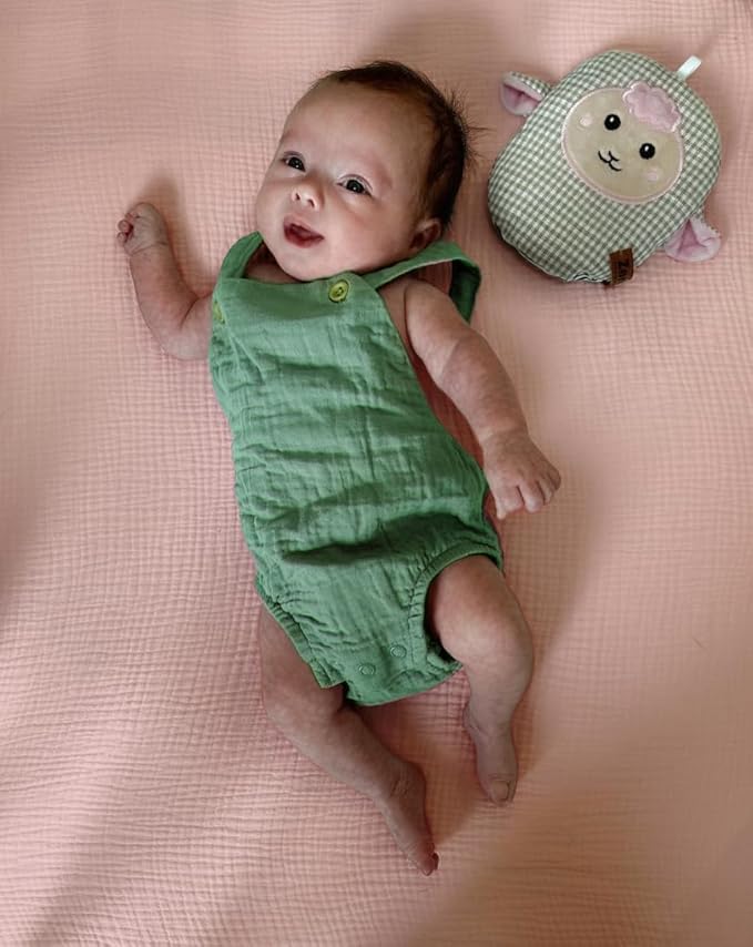 Hugs & Llamas - 100% Organic Cotton Muslin Fitted Sheet for Boys & Girls | Neutral Organic Crib Sheets