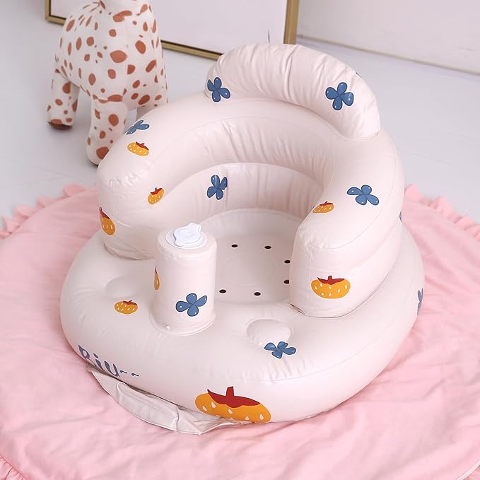 Coolcandy Inflatable Baby Seat for 3-36 Months, Toddler Baby Chair Built-in Air Pump, Supportive Sit-Up Chair, Portable & Load-Capable, Ideal for Learning sit, Feeding & Entertaining