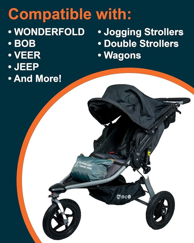 Extra Large,Heavy Duty Stroller and Car Seat Gate Check Bag,Compatible with: WONDERFOLD, BOB, DOONA, RADIO FLYER, VEER, JEEP WAGON, ETC., double and Jogging Strollers,Stroller Bag for Airplane