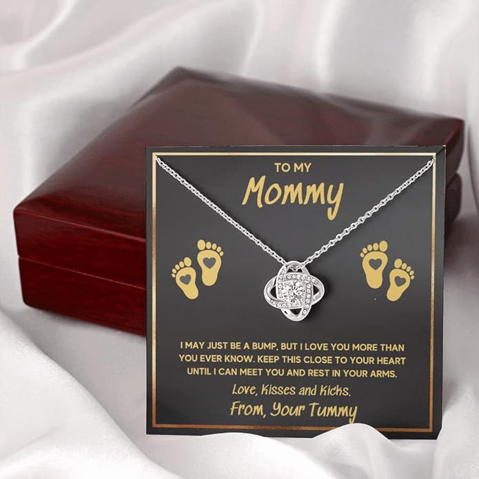 Baby Feet Jewelry Necklace, Mommy To Be Gifts For 1st Time Mom, To My Mommy Necklace Baby Bump, Gifts For Pregnant Women Mom To Be