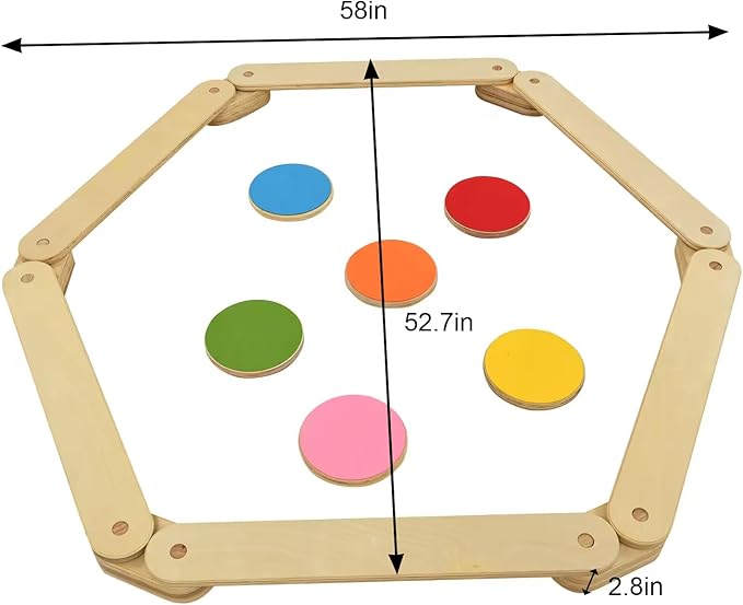 Avenlur Majesty Balance Beam for Kids - Toddler Stepping Stones and Connectors - Waldorf and Montessori Balance Board for Kids Ages 2 to 8 Years Old - Gymnastic Baby Obstacle Course