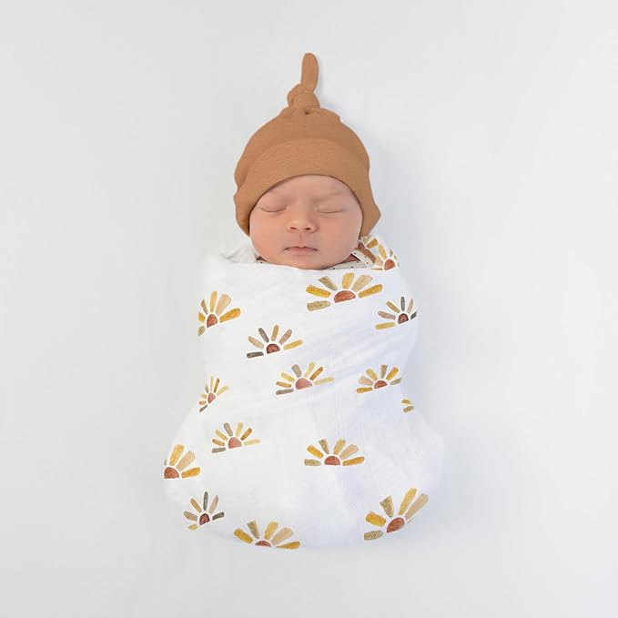 SwaddleDesigns Cotton Muslin Swaddle Blanket, Receiving Blanket for Baby Boys & Girls, Best Registry Gift, 46x46 inches, Watercolor Butterum Sunny Days