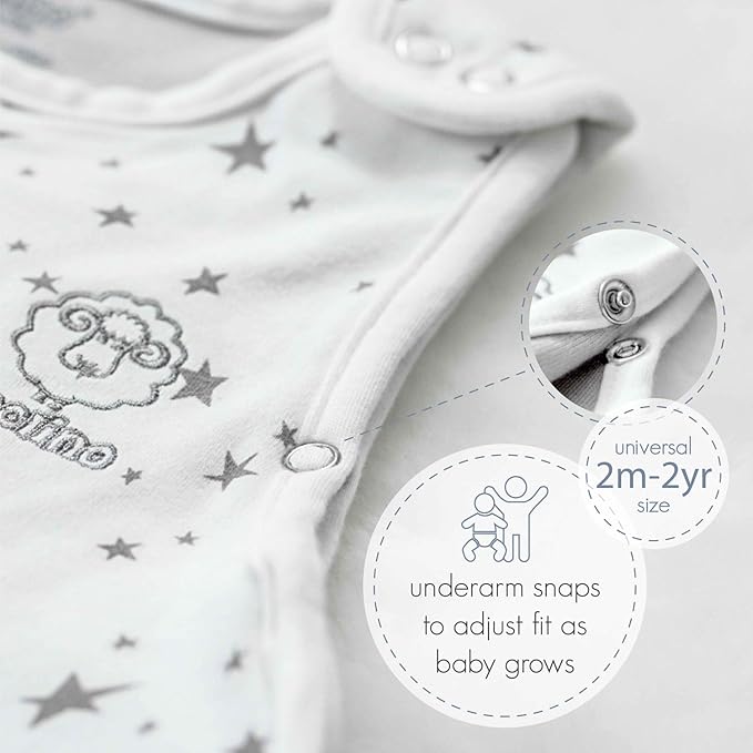 Woolino 4 Season Sleep Sack - Ultimate Merino Wool and Organic Cotton Sleeping Bag - Two-Way Zipper Adjustable Universal Size Sleep Sack for Baby (2-24 Months) - Sun