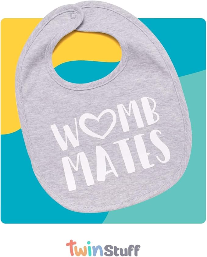100% Cotton Womb Mates Twin Bibs – Soft, Stylish & Breathable for Boys & Girls – Perfect for Drooling & Teething