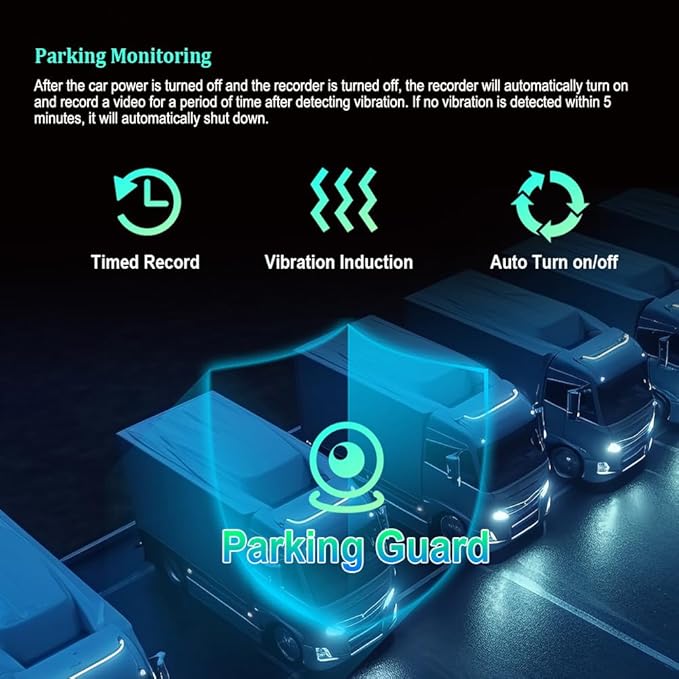 VSYSTO Car Stereo Wireless Carplay and Android Auto, 10.26" Touchscreen WiFi Truck Dash Cam with 2K Infrared Night Vision Lens Backup Camera for Semi Trailer Van Tractor RV, GPS Navigation (Black-B)