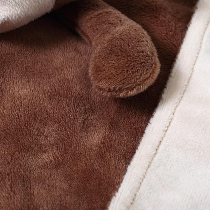 CREVENT Cozy Plush Baby Security Blanket Loveys for Baby Boys with Animal Face, Baby Shower/Birthday Gifts for Newborns Infant Toddler (Brown Monkey)
