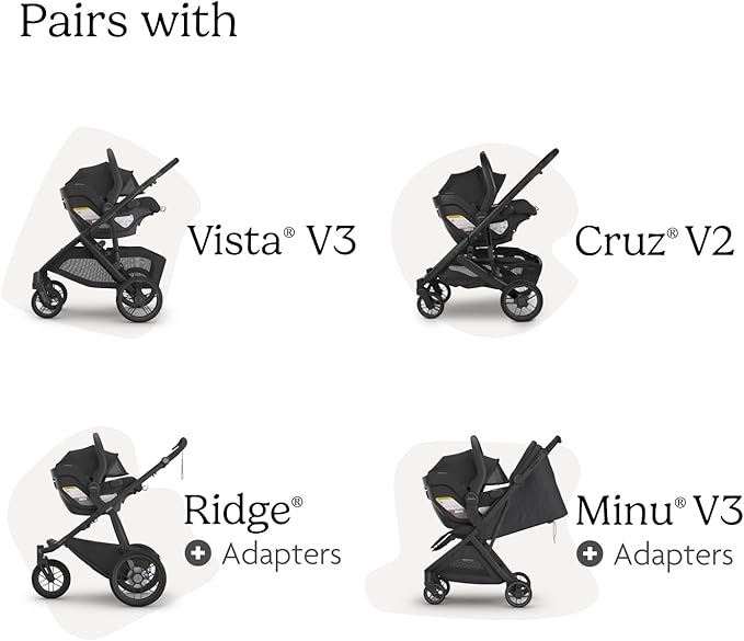 UPPAbaby Mesa V3 Infant Car Seat - Easy Installation + SmartSecure Technology - Attaches to Stroller | Base + Infant Insert Included - Callum (Stone Blue)