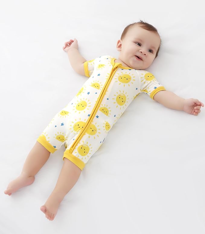 Baby Boy Romper Toddler Boys Short Sleeve Shorts Soft Jumpsuit Outfit Viscose Made from Bamboo