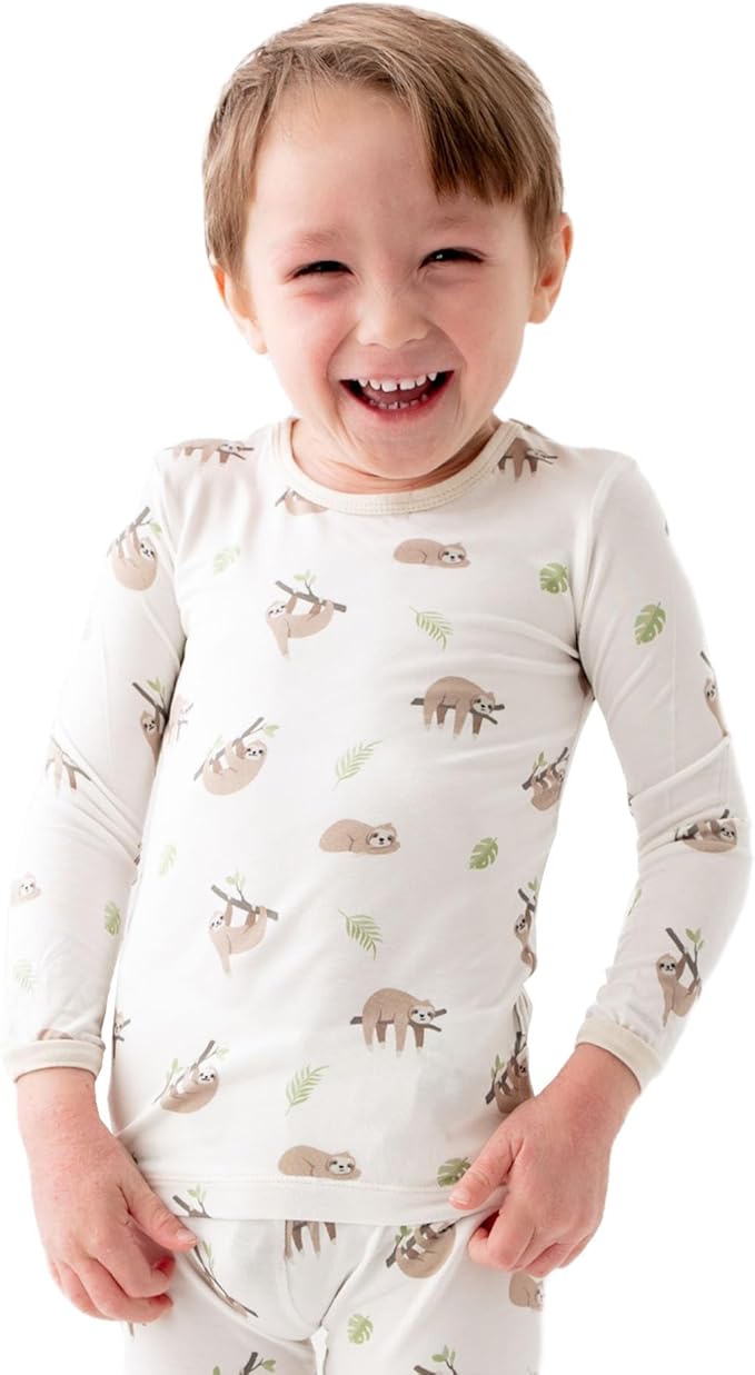 Toddler Pajamas – 95% Bamboo Viscose, 5% Spandex – Soft, Breathable Long-Sleeve Pajama Set for Kids, Sleepwear, Imported