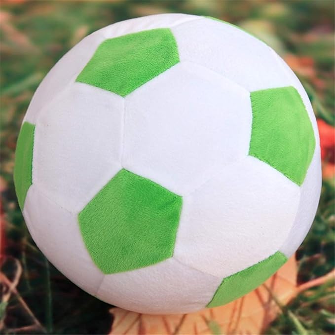 Plush Soccer Balls - Fluffy Stuffed Toy Soccer Ball Plush Pillow Soft Durable Stuff Soccerball Gift for Kids Boy Baby (Green - White,11.8inch/30cm)