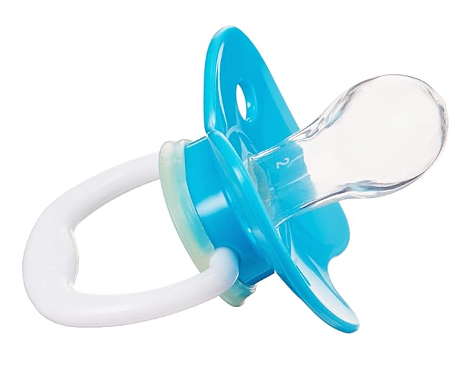 Amazon Brand - Mama Bear Glow-in-The-Dark Baby Pacifier, Stage 2 (6-12M), BPA Free, Assorted Colors, 4 Count (Pack of 2)
