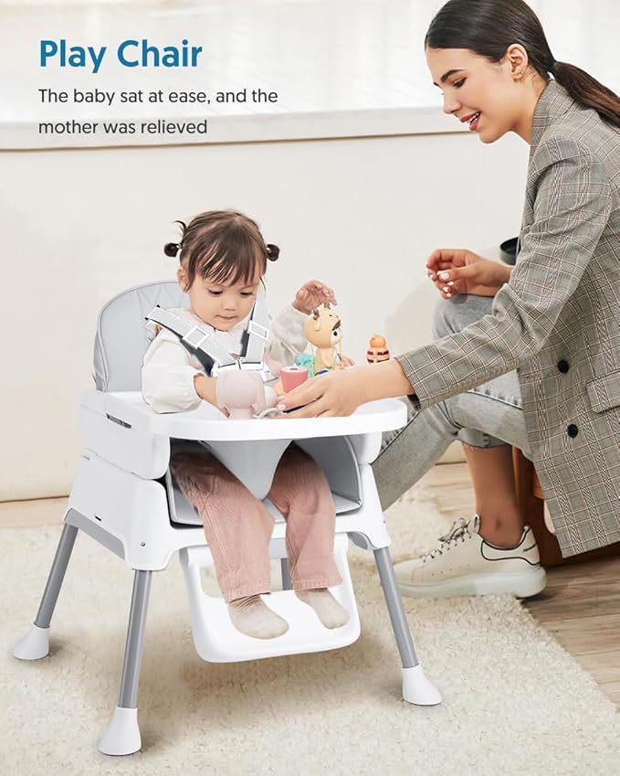 3 in 1 Baby High Chair, Bellababy Adjustable Convertible Chairs for Babies and Toddlers, Compact/Light Weight/Portable/Easy to Clean