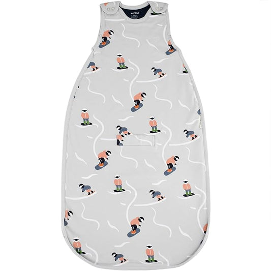Woolino Toddler Sleeping Sack, 4 Season, Merino Wool and Organic Cotton, Baby Sleep Bag, 2-4 Years, Snowboarder