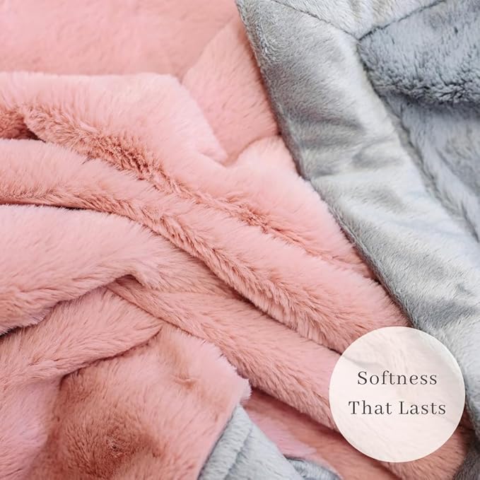 SARANONI Receiving Blankets for Babies Super Soft Boutique Quality Lush Luxury (Light Pink/Gray, Receiving 40" x 30”)