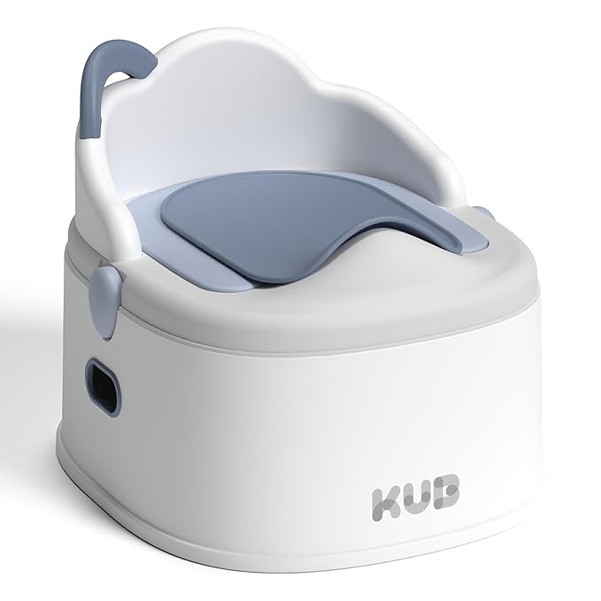 KÜB 3-in-1 Potty Training Toilet (Chair, Seat, Step Stool) - 9 CM Splash Guard, One-Click Assembly, Easy to Clean - Versatile Toddler Potty Trainer for Boy Girl - Blue