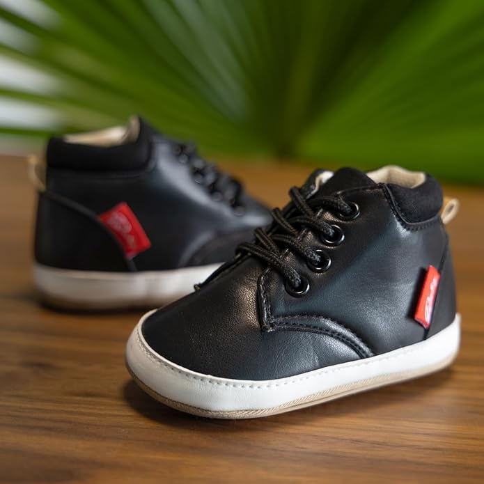 CENCIRILY Baby Boys Girls High Top Sneakers Soft Soles Anti Skid Infant Ankle Shoes Toddler Prewalker First Walking Crib Shoes
