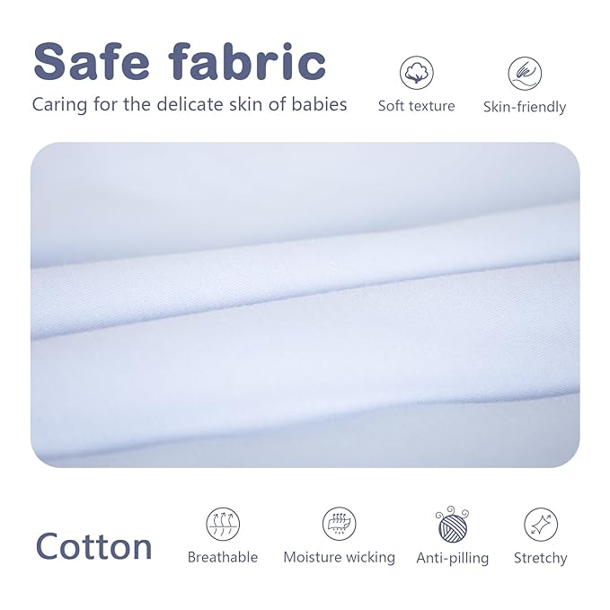 Mosebears Sleep Sack Baby Winter Wearable Blanket with 2-Way Zipper,2.5 TOG Cotton Sleep Sack Unisex (Fog Blue, 12-18 Months)