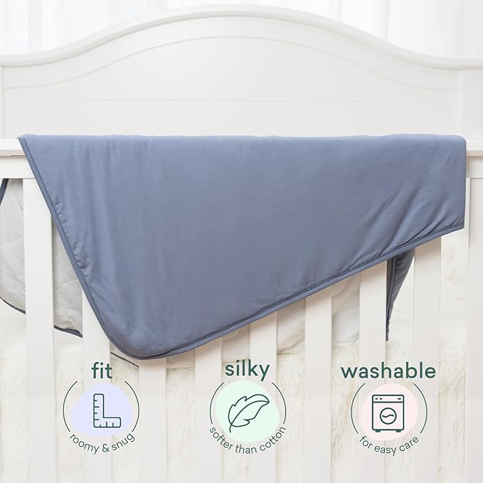 Supersoft Toddler Comforter, Premium Bamboo Viscose Crib Blanket, Cozy 1.0 Tog Lightweight Quilt for All Seasons 39"×55"