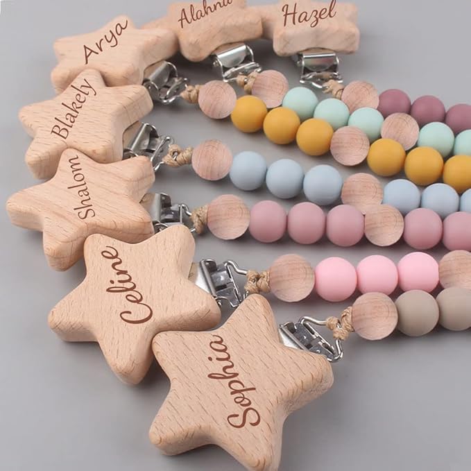 Personalized Pacifier Clips,Personalized Stroller Clip with Name Pacifier Clip