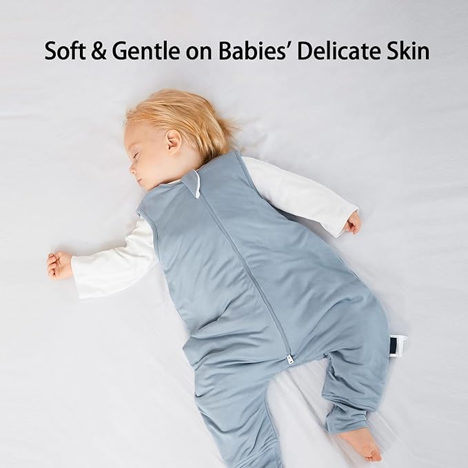 BubblePanda Rayon Made From Bamboo Toddler Sleep Sack with Feet 3t-4t Months 2.5 Tog Winter Ultra Soft Warm Baby Sleep Bag Walker Quilted Thick Wearable Blanket with Legs 2-Way Zipper