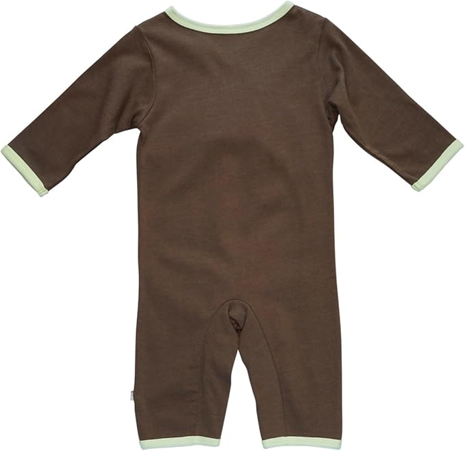 Babysoy Newborn Baby Unisex Kimono Side Snap Long Sleeve Onepiece Romper Coverall