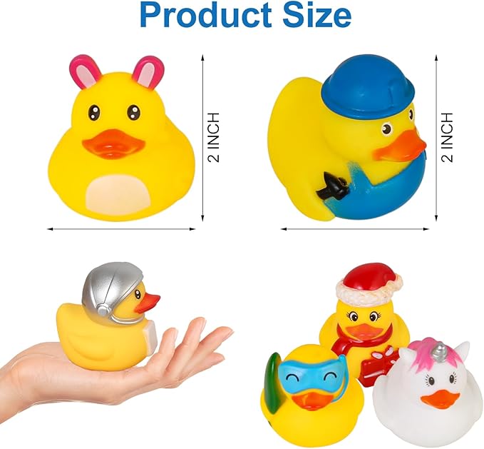 Rubber Ducks Bath Toy for Kids, Assortment Duckies for Jeep Ducking Pool Floater Ducky Bathtub Beach Toys, Party Favors Birthday (200 Pack)