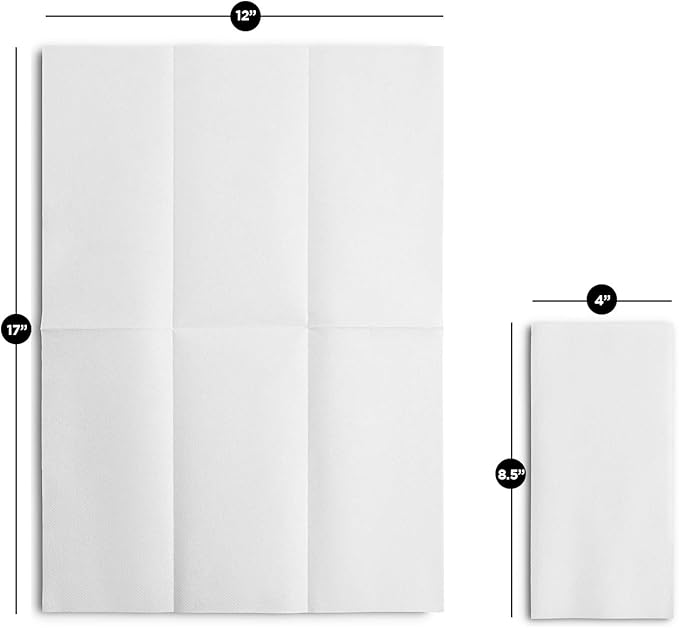 Linen-Feel European-White Paper Napkins - Decortive Cloth-Like Disposable Dinner Napkins - Soft And Absorbent. For Kitchen, Party, Wedding, Bathroom Or Any Occasion. (Pack of 100)