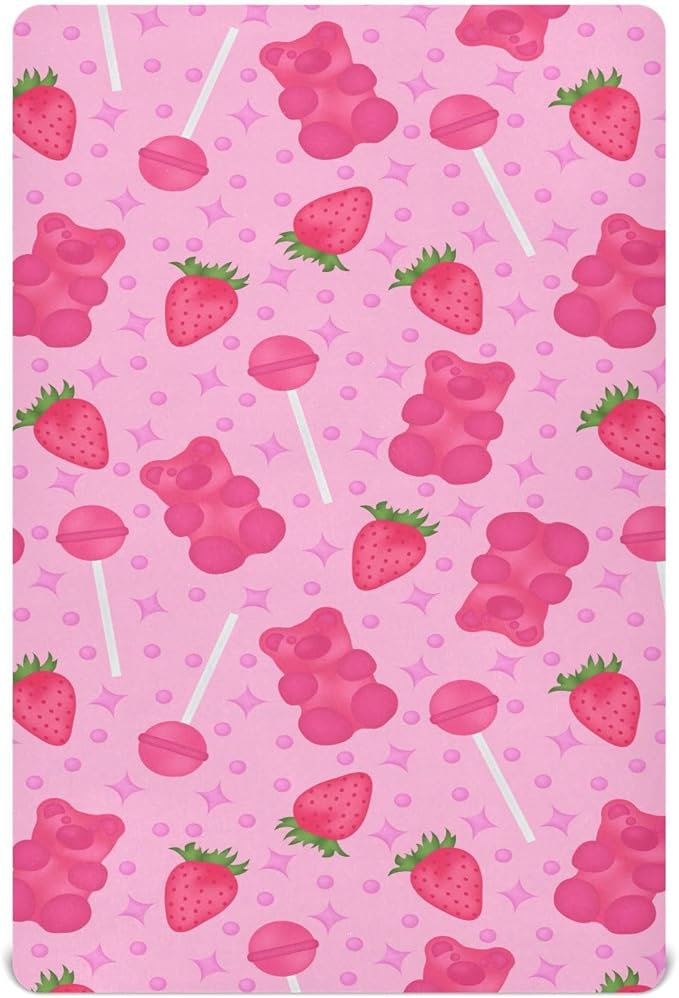 Lollipop Jelly Crib Sheets for Neutral Bassinet Play Sheets,Sheets Toddler Bed Sheets for Baby Boys Girs 39 * 27 * 5in