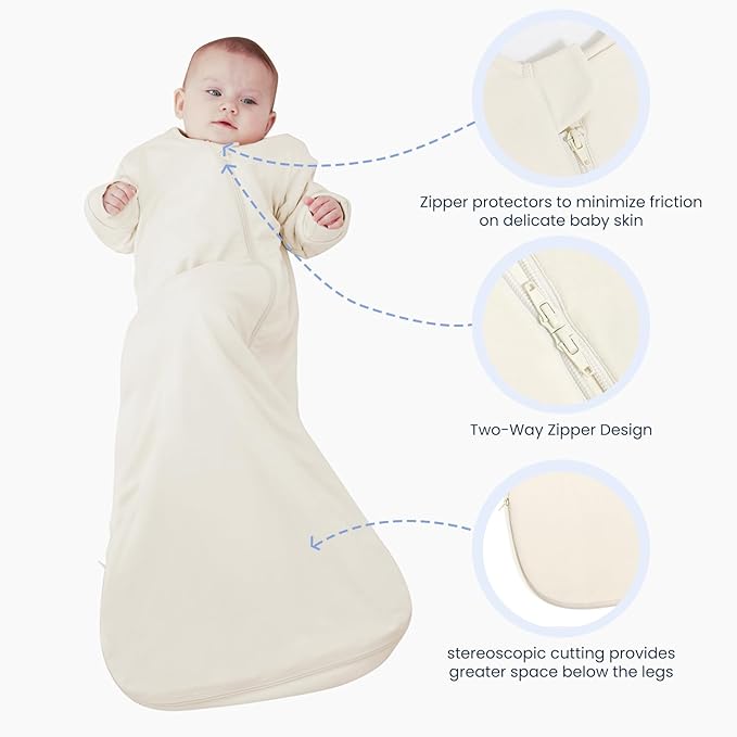 Unisex Sleeping Bag for Babies and Toddlers 1.0 Tog Sleep Sack 6-18Months, Newborn Sleep Sack, Wearable Blanket Baby, One piece Long sleeves, Gifts for Baby