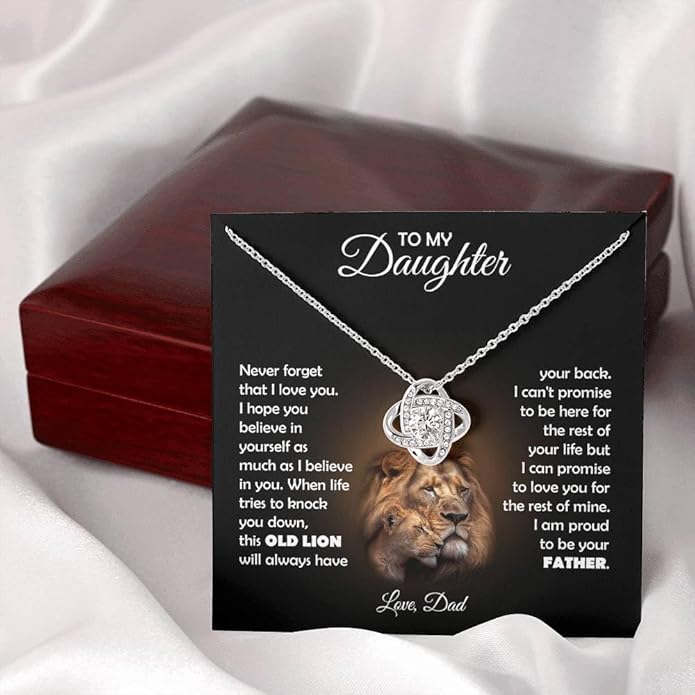 To My Beautiful Daughter Necklace from Mom & Dad | Cubic Zirconia Pendant with Heartfelt Message Card & Gift Box | Daughter Birthday, Graduation, Christmas Jewelry Gift from Parents