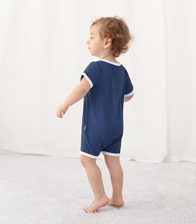 Baby Boy Romper Toddler Boys Short Sleeve Shorts Soft Jumpsuit Outfit Viscose Made from Bamboo