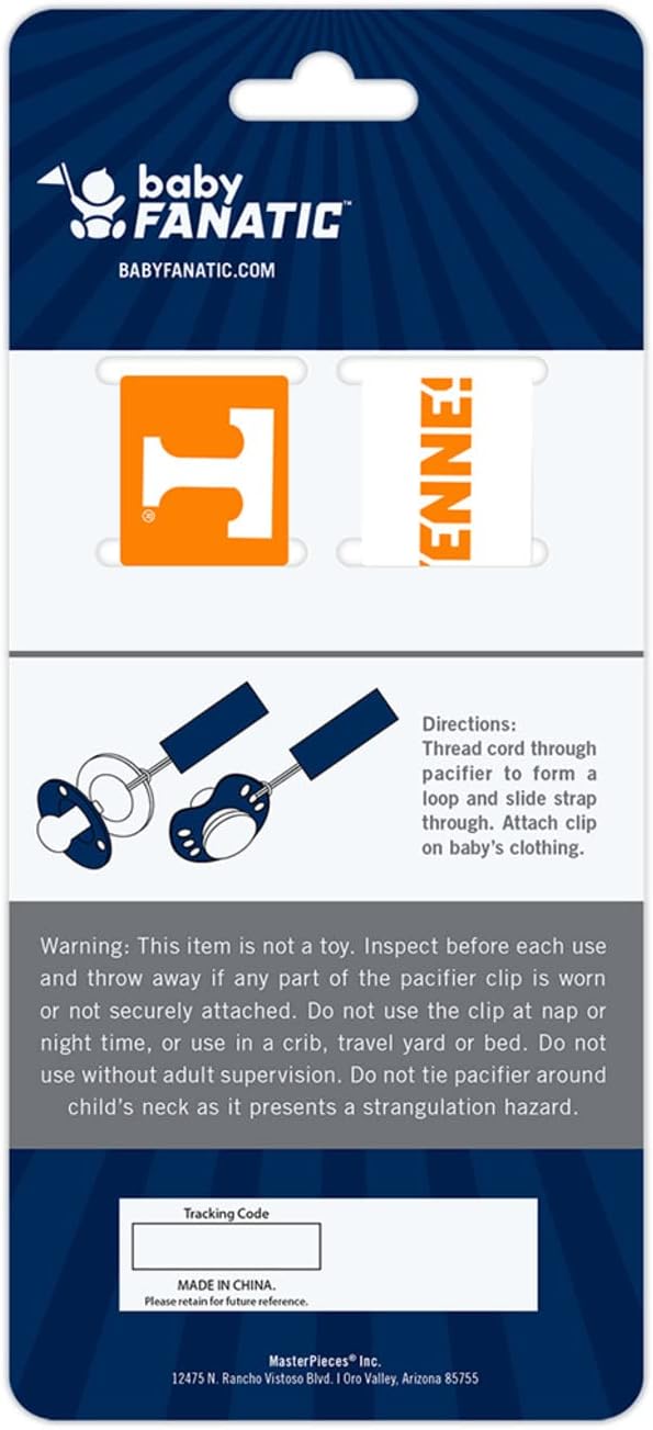 BabyFanatic Officially Licensed Unisex Pacifier Clip 2-Pack - NCAA Tennessee Volunteers - Officially Licensed Baby Apparel