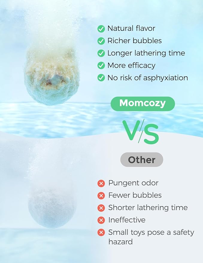 Momcozy Natural Essential Oil Bath Bombs,14 Pcs Bubble Bath Fizzy Balls with Red Panda Animal Shapes,Bath Bombs Gift Set for Kids Girls Boys Toddler,Ideal Gift for Children's Day,Bath Bomb