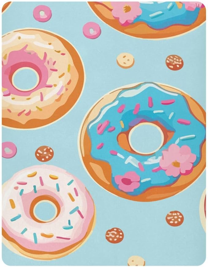 Baby Crib Sheets Colorful Donut Crib Sheets for Boys Girls,Neutral Bassinet Toddler Bed Play Sheets Breathable Soft and Portable 52 * 28 * 9in