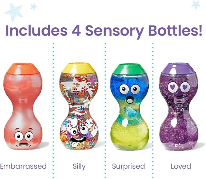 hand2mind Express Your Feelings Sensory Bottles- Secondary Emotions 2, Toddler Sensory Toys, Quiet Fidget Toys, Play Therapy Toys, Calm Down Corner Supplies, Calming Corner, Social Emotional Learning